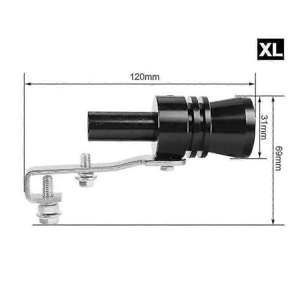 2x XL Bil Eksosanlegg Overdimensjonert Turbo Lyd Fløyte Simulator Brøler Høylytt