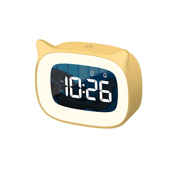 Mini Cute Cat Alarm Clock for Bedside Table Phone, Cartoon, LED, Light