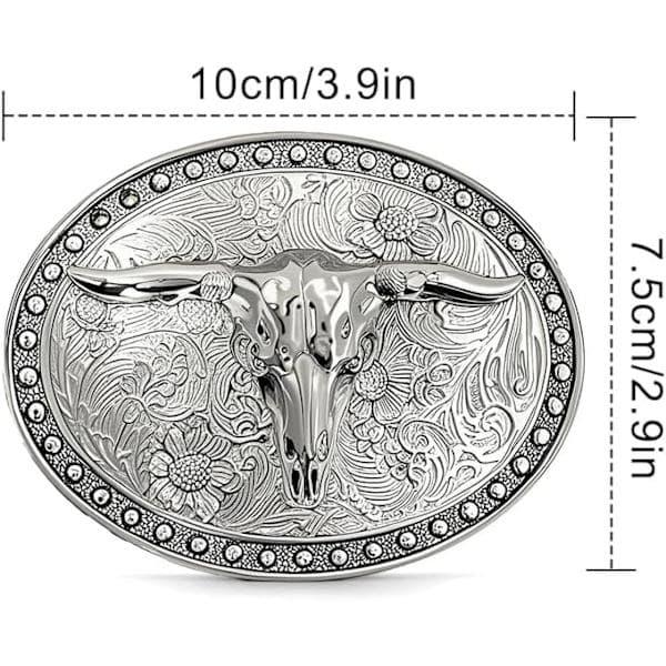 Western bælteremspænder til mænd - Cowboy bælteremspænder til mænd kvinder, Hebillas Vaqueras Para Hombre (Tyr Sølv)