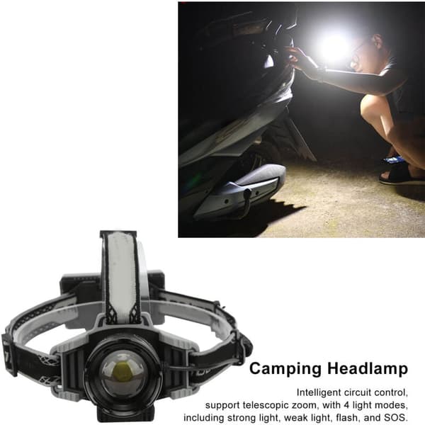 XHP99 USB Rechargeable Zoomable 9-Core LED Headlamp, Super Bright for Outdoor Activities