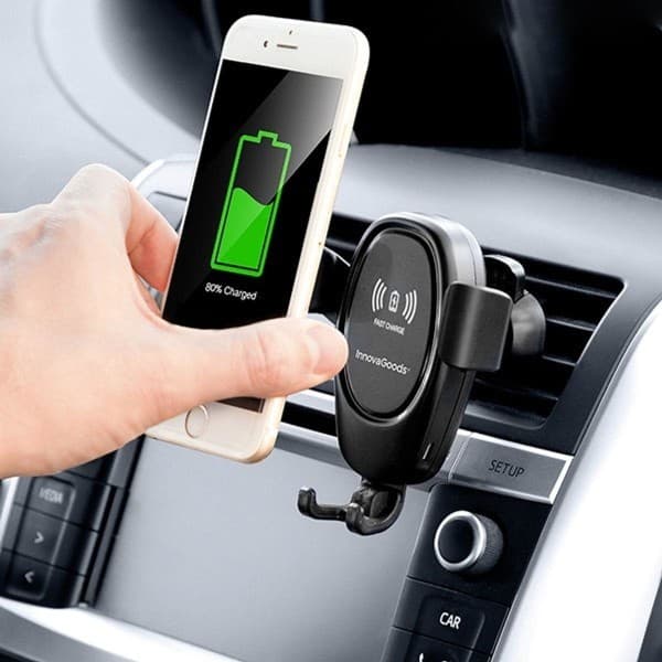 Mobile Phone Holder with Wireless Charger for Car Black