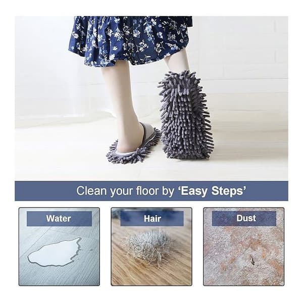 Cleaning slippers with detachable microfiber sole for floor cleaning. Dust-proof slippers. Cleaning shoes - A8