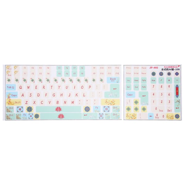 Cute Cartoon Clear Pattern PVC Keyboard Sticker for Mechanical Keyboard - 2pcs