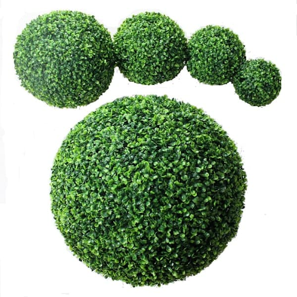 Kunstig plante hagedekorasjon Buxbomball 15CM Mørk Milane,A