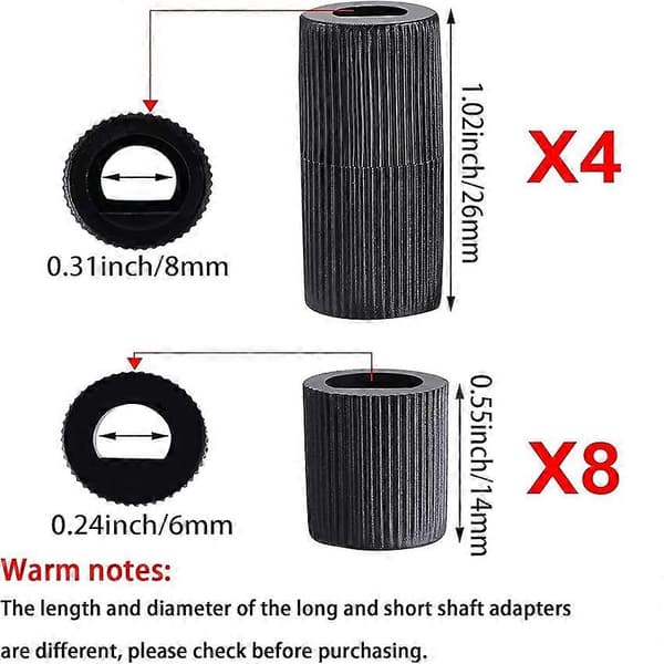 DB Generic Design Stove/Oven Control Knob Pack Universal Control Knobs with 12 Adapters (Black)