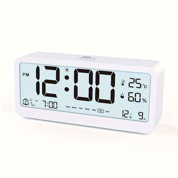 Multifunctional Digital Clock LED Adjustable Brightness Temperature and Humidity Display Dual Mode Alarm Clock G3440A