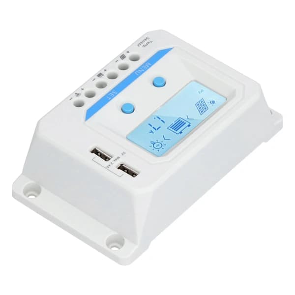 20A PWM Solar Charge Controller LCD-skærm 3-niveau beskyttelse til trafiklys