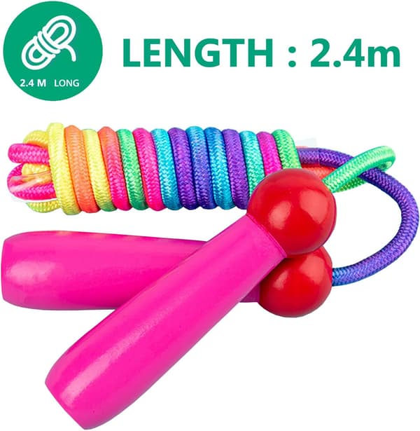 2-pak bomuldsreb sjippetov - pink+blå
