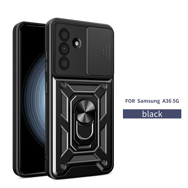RYI_Kompatibel med Samsung A26 A36 A56 Armor Metallring Magnetisk Skydbar Kamerabeskyttelse Telefon Bagside Cover guld Til S,A
