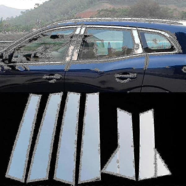 6 pcs Window B-pillar Decorative Sticker Frame compatible with Renault Kadjar