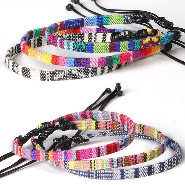 6 stk Surfer armbånd til mænd og kvinder - boho hippie - strand og