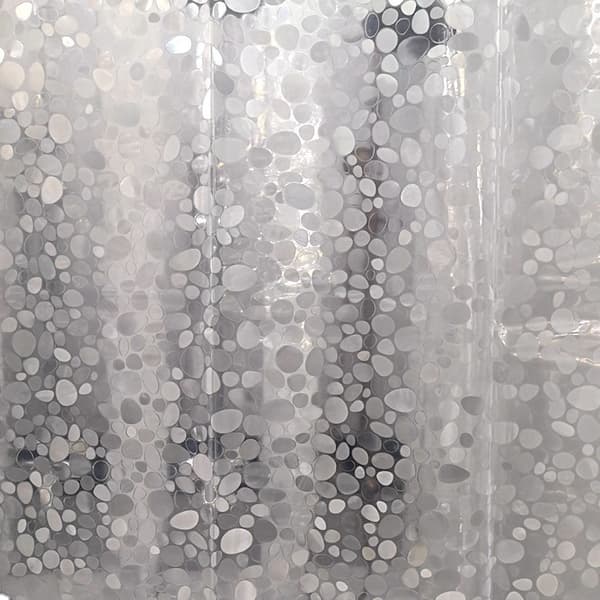 INF Duschdraperi med småstensmönster Transparent Transparent 2 x 1.8 m