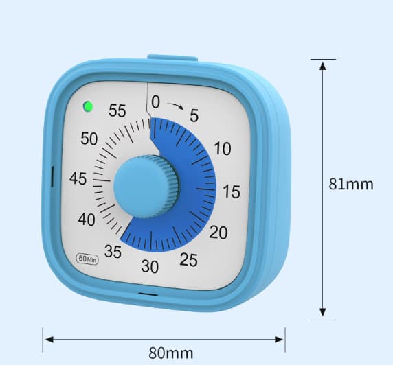 Time Timer Home - 60 minuters visuell timer, studieverktyg för hemmaundervisningsmaterial, kontorsbord och möten, tyst läge