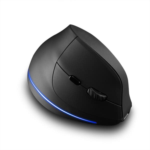 Vertikal mus, ergonomisk design, bærbar trådløs mus, 2.4G