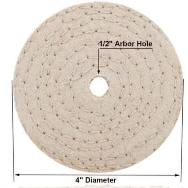 Four polishing discs for 4-inch bench grinders and one accessory