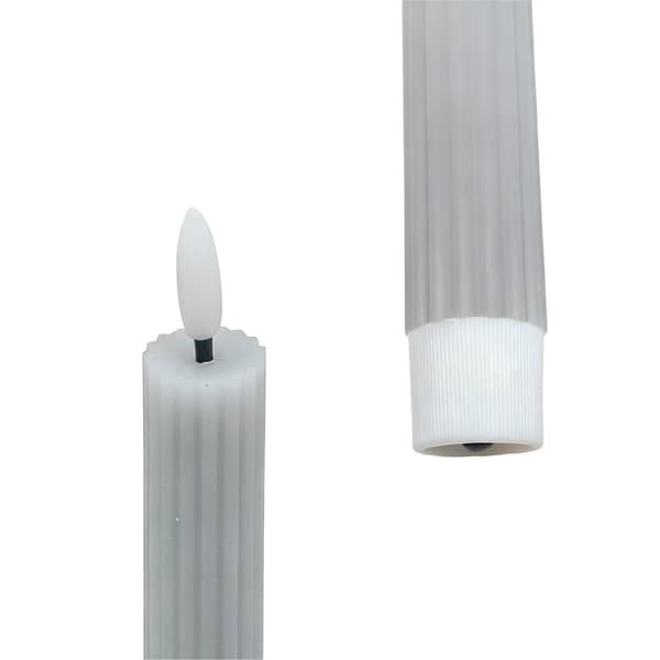 LED flammeløse koniske lys, ekte voks, sett med 6