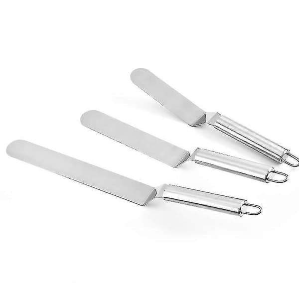 3 stk. vinklede bagepaletter, rustfrit stål
