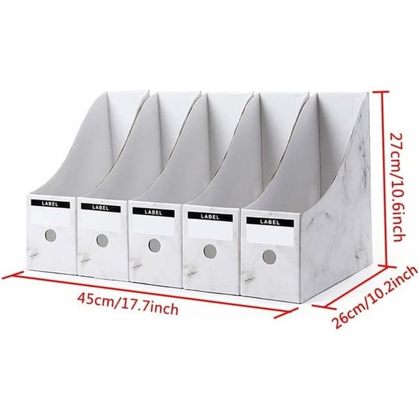 Large Magazine Rack, File Box Magazine Holder for Storage Organizer Document Paper A4 Magazine Book Office School Home (White)