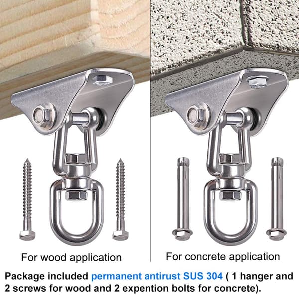 Stainless Steel Swing Ceiling Swing Mount Free Swivel Swing Hook Swing Hardware Kit
