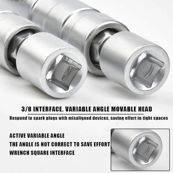 16mm/14mm Spark Plug Socket, Magnetic Spark Plug Wrench, Magnetic Universal Joint Spark Plug
