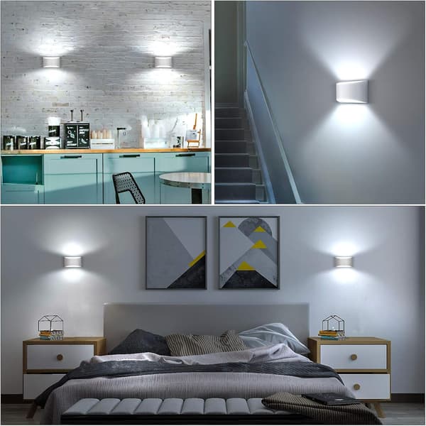 Adjustable LED Wall Lamp 7W Modern Wall Light Up and Down Wall Sconces Aluminum Decorative Light, Cool White