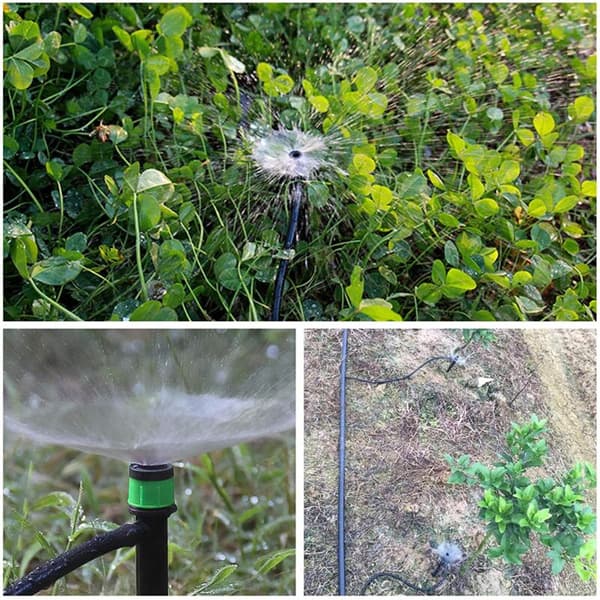 50 pcs Irrigation Drippers, 360 Degree Adjustable Micro Sprinkler for 1/4 (4-6 mm) Irrigation Hose (Green)