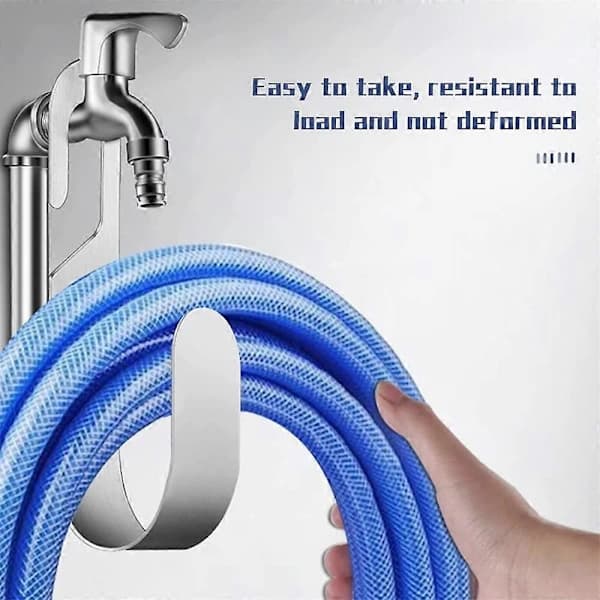 Puutarhaletkun pidike kotiin, metallikoukut, puutarhaletku, seinäpidike