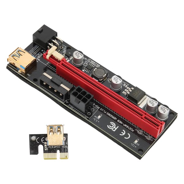 PCIE 1X til 16X Riser-kort 4 solide kondensatorer 6 PIN-grænseflade USB-kabel Fast spænde design PCIE GPU Riser Express-kabel Rød