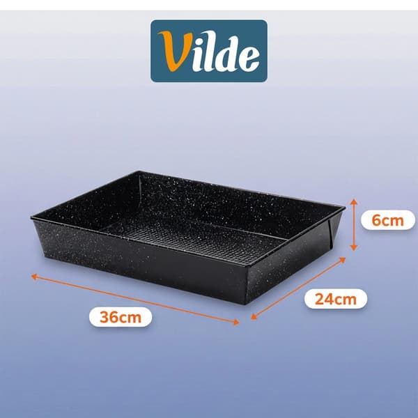 Carbon Steel Baking Pan with Non-Stick Coating, 36x24x6 cm