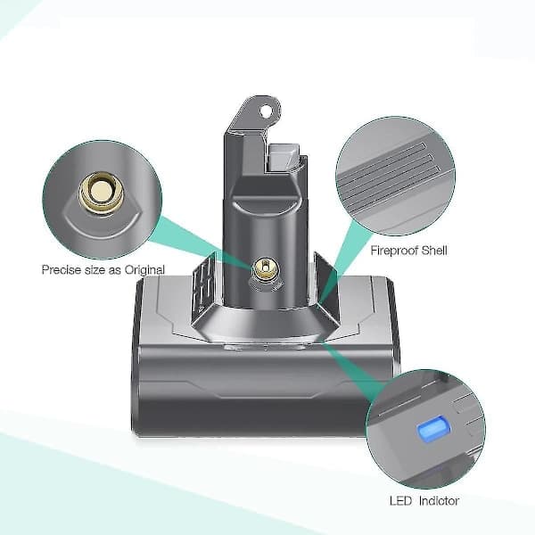21.6V Replacement V6 DC62 Battery Adapter + Pre-Filter Compatible with V6 SV04 SV03 DC58 DC59 DC61 DC74 Animal DC72 Series Vacuum Cleaner