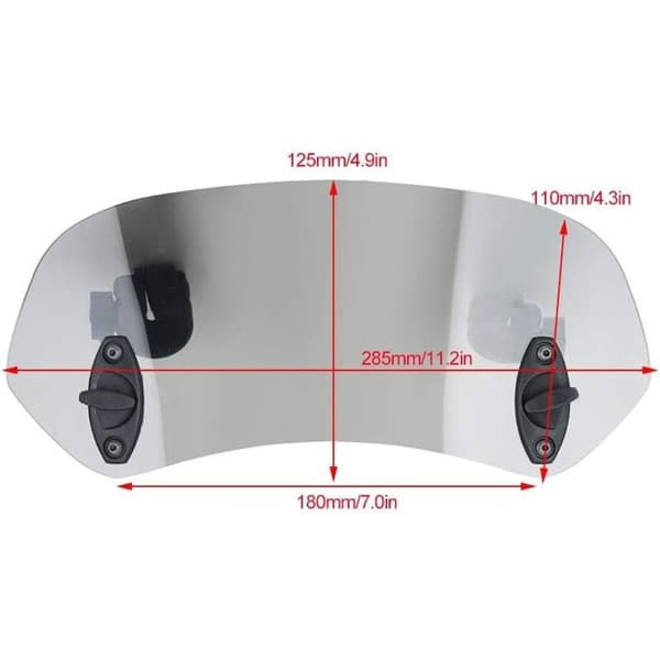 Motorcycle Windshield - Adjustable Clip-On Windshield Wind Deflector Windshield Accessories for Motorcycle Tawny