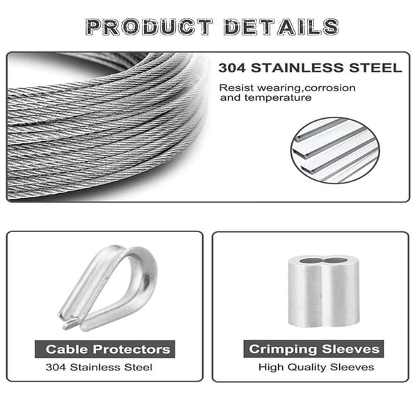 Stålwire 10M rustfri stålwire belagt rustfrit wire kit kabel