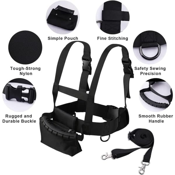 Kids Ski and Snowboard Harness - Black, Ski Harness with Detachable Leash