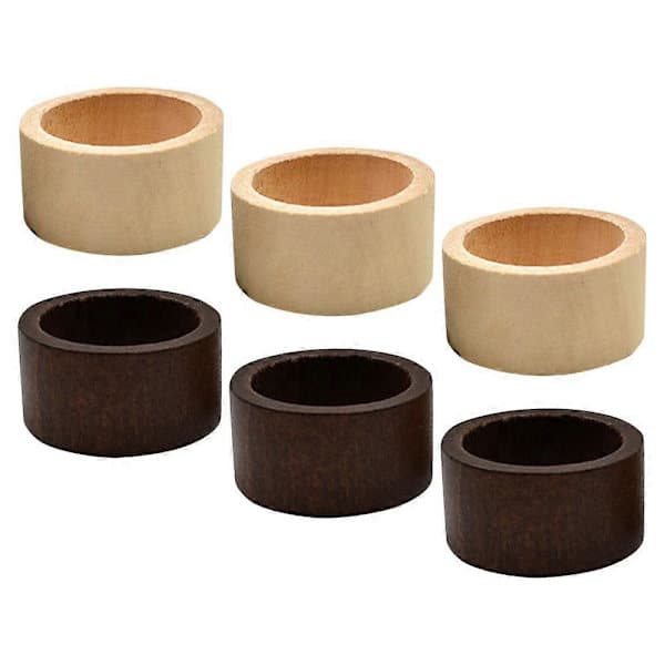 Boho servietringe Træ serviettholder Rustik stil Naturtræ 6 stk Boligindretning Bryllupsfest