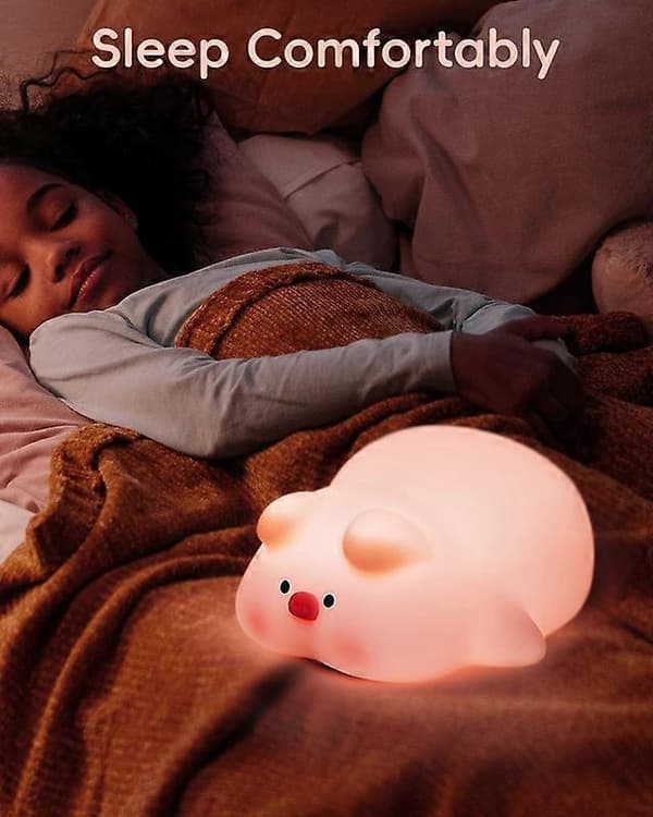 Nattlampe Gris for Barn, Søt Silikonlampe Gris