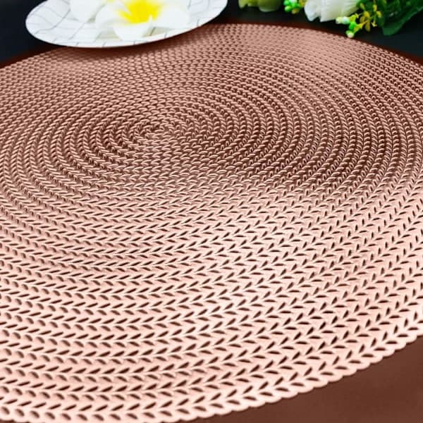 Round Placemats for Dining Table Set of 6 Cut-out Metallic Pl DXGHC[PL]