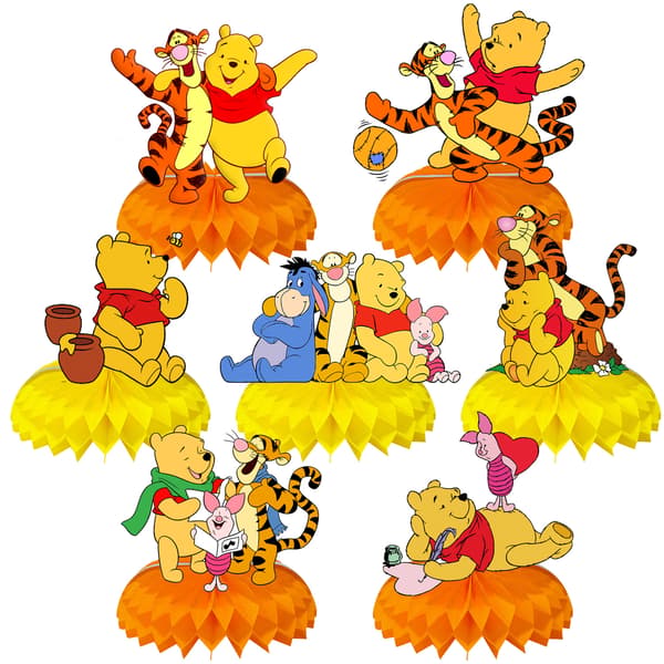 7 stk, Winnie the Pooh-tema fest bikakeball dekorasjon