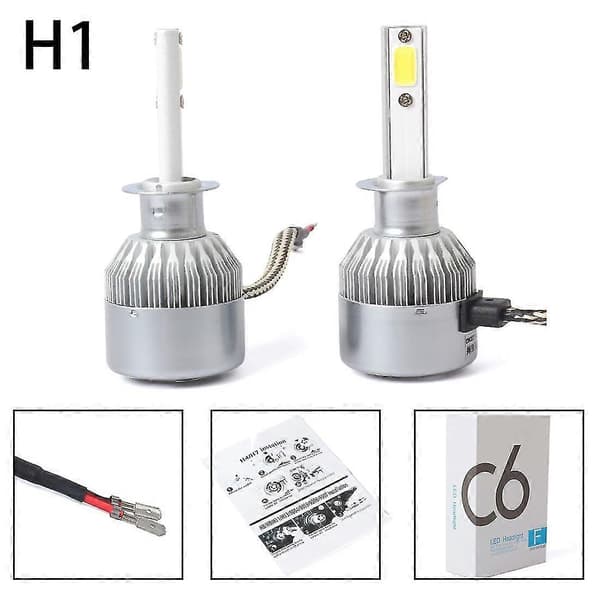 New 2-pack C6 LED Car Kit Cob H1 36w 7600lm Lamps
