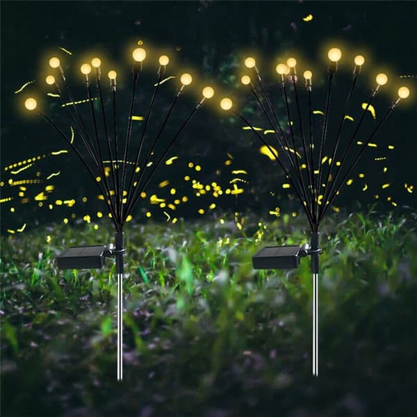2 stk 10-hode solcellelamper, 10 LED utendørs solcellelamper