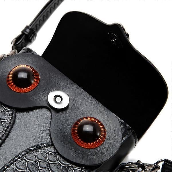 Trendy skuldertaske med ugle-tema i PU-læder