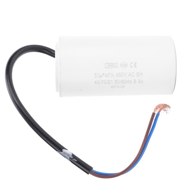 CBB60 Motorstartkondensator 450V 50uF Mikrofarad Kondensator Trådledning