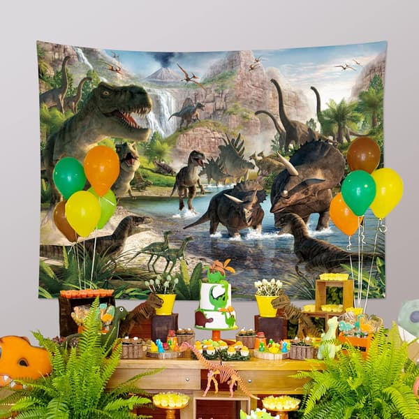 Dinosaur Tapestry Animal Antique Fabric Fo
