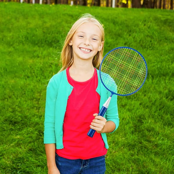 1 par børnebadmintonketsjere Badmintonsæt til børn Nylonlegering Letvægtsketsjer til børn, udendørs sport