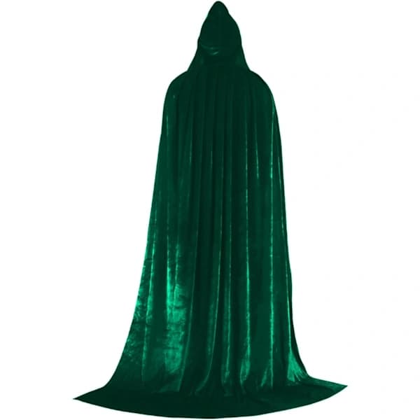 Hodeplagg Kappe Vampyr Heksekappe Lang Kappe Unisex Voksen Cosplay Kostyme Mørkegrønn One Size