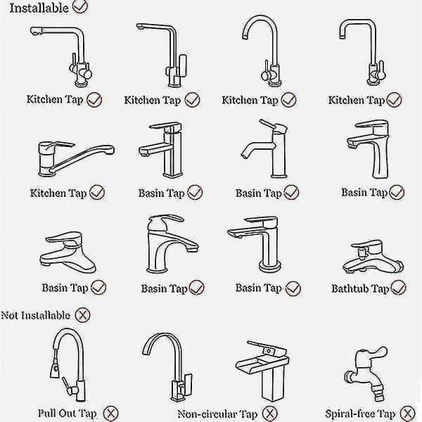 Omkoblingskranadapter Vaskdeler Avledningsventil Vannkranforbindelse for Toalett Bidet Dusj Kjøkkentilbehør