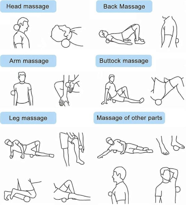 2-pak massagebolde, massagebolde til rehabilitering, jordnøddemassagebold, fod- og håndmassage, til triggerpunktlindring