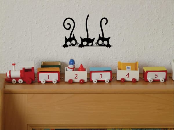 5 st väggdekal i PVC med kattmönster, citatkonst, 20x30 cm