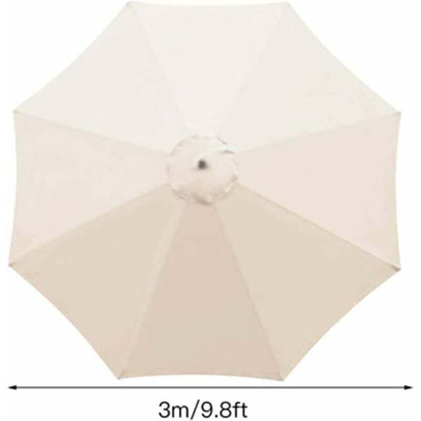 Waterproof Anti-UV Replacement Parasol Cover 3m 8 Ribs Spare Fabric Beige
