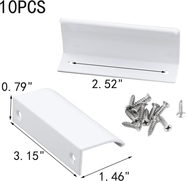 Hidden Cabinet Handle, 10 Pieces White, 80x40x18mm, Arch Handle for Drawer