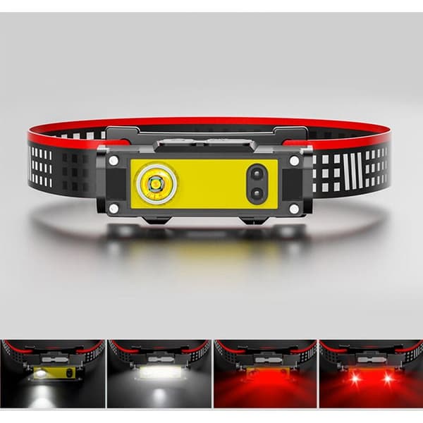 Fiske Camping Turisme Lykt LED USB Oppladbar Vanntett Hodelykt, A